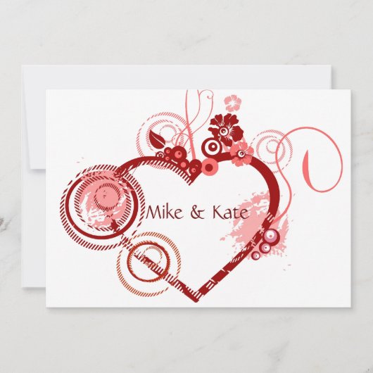 Invitation Coeur du Mariage (Devant)