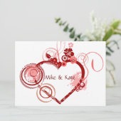 Invitation Coeur du Mariage (Debout devant)