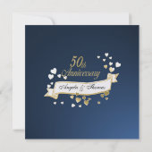 Invitation Cœur du soir 50e anniversaire (Dos)