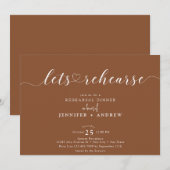 Invitation Coeur élégant de script | Dîner de répétition (Devant / Derrière)