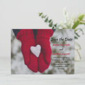 Invitation Coeur en main Sauvez la date de l'annonce (Debout devant)