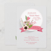 Invitation Cœur et Fleurs (Devant / Derrière)