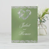 Invitation Coeur et Parties scintillant romantique sur le Mar (Debout devant)