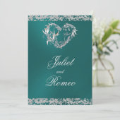 Invitation Coeur et Parties scintillant romantique sur Mariag (Debout devant)