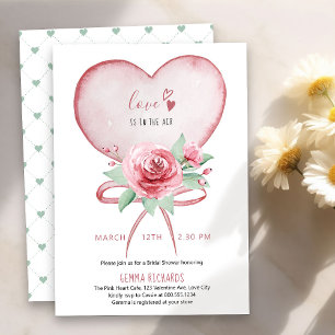Invitation Cœur et Roses L'amour est dans l'Air Enterrement d
