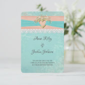 Invitation Coeur et ruban Mariage romantique (Debout devant)