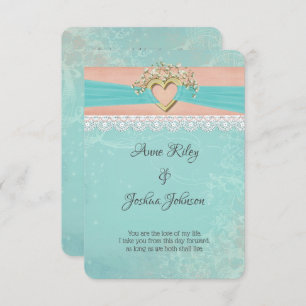 Invitation Coeur et ruban Mariage romantique