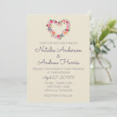 Invitation Coeur floral (Debout devant)