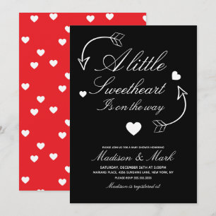 Invitation Cœur flottants rose pour Baby Shower