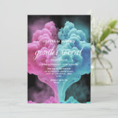 Invitation Coeur fumée rose et bleu Genre Reveillez Invitatio (Debout devant)