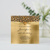 Invitation Coeur Gem Leopard Or Cuivre 50e anniversaire (Debout devant)