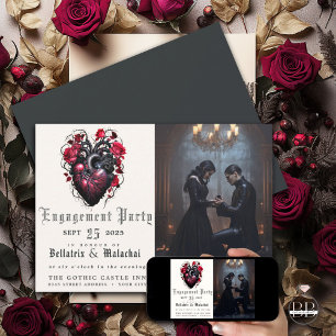 Invitation Coeur Gothique Et Crimson Rose