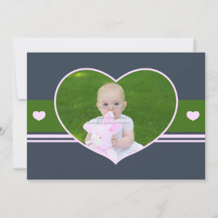 Invitation Coeur islamique de bleus layette de photo d'Aqiqah