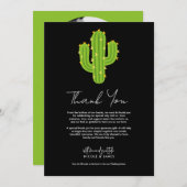 Invitation Coeur jaune Cactus Fiesta Love Merci (Devant / Derrière)