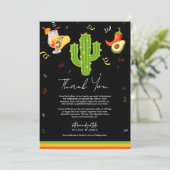 Invitation Coeur jaune Cactus Fiesta Love Merci (Debout devant)