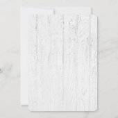 Invitation Coeur mariage avec ruban noir sur bois (Dos)