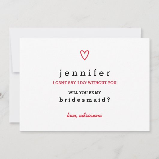 Invitation Coeur moderne minimal |  (Devant)