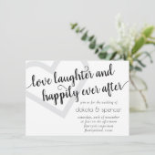 Invitation Coeur moderne simple | Noir et blanc classique (Debout devant)