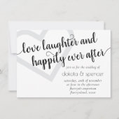 Invitation Coeur moderne simple | Noir et blanc classique (Devant)