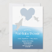 Invitation Coeur mord requins Baby shower après (Devant)