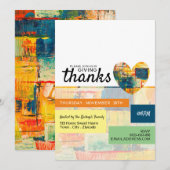 Invitation Coeur peint, fête d'action de grâce (Devant / Derrière)