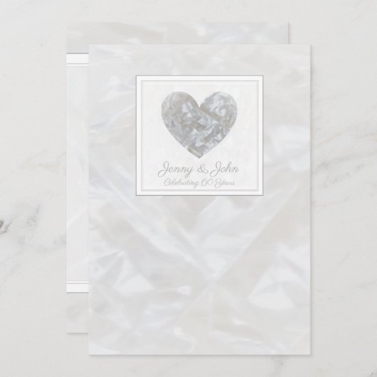 Invitation cœur pour les 60 ans de mariage noces d (Devant / Derrière)