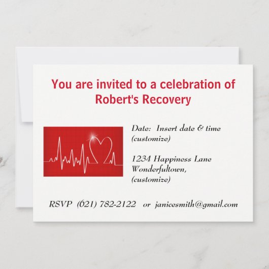 Invitation Coeur - Prend un coup de pied, garde sur le coup (Devant)