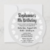 Invitation Coeur rond rose corail de la fête du 8e anniversai (Dos)