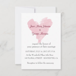 Invitation Coeur rose