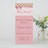 Invitation Coeur rose (Debout devant)