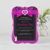 Invitation Coeur rose Doux 16 Anniversaire Fête talons hauts (Debout devant)