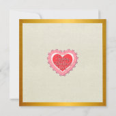 Invitation Cœur Rose Élégant Joyeuse Saint-Valentin Élégant (Dos)