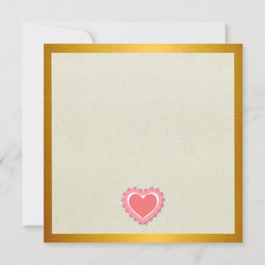 Invitation Cœur Rose Élégant Joyeuse Saint-Valentin Élégant (Dos)