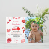 Invitation Coeur rose et rouge Valentine 2e anniversaire (Debout devant)