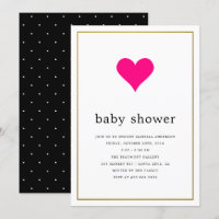 Coeur rose et simple typographie Baby shower fille