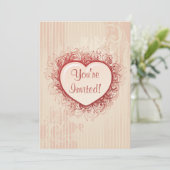 Invitation Coeur rose Grunge (Debout devant)