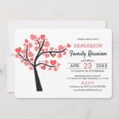 Invitation Coeur rose mignon | Réunion familiale (Devant)
