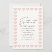 Invitation Coeur rose Petit amour Valentines Anniversaire (Devant)