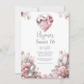 Invitation Coeur rose Rose Quartz amour cristal doux 16 (Devant)
