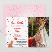 Invitation Coeur rose rouge Valentines Jour de l'amour Annive (Devant / Derrière)