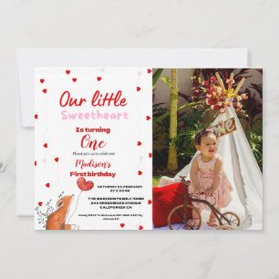 Invitation Coeur rose rouge Valentines Jour de l'amour Annive