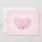 Invitation Coeur rose Valentines (Devant)