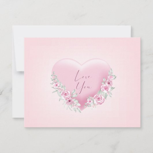 Invitation Coeur rose Valentines (Devant)