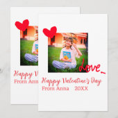 Invitation Cœur rouge amour joyeuse Saint-Valentin ajouter ph (Devant / Derrière)