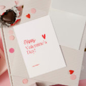 Invitation Coeur rouge Beige typographique Saint Valentin