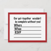 Invitation Coeur rouge brillant (Ajouter Votre Texte) (Dos)