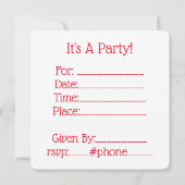 Invitation Cœur Rouge Cool Avec LOVE (Dos)