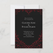 Invitation Coeur rouge et noir Mariage gothique Enregistrer l (Devant)