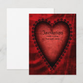 Invitation Cœur Rouge Gothique (Devant / Derrière)