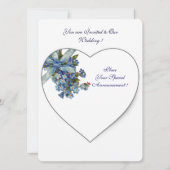 Invitation CŒUR ROUGE & MONOGRAMME PENSEES blue champagne (Dos)